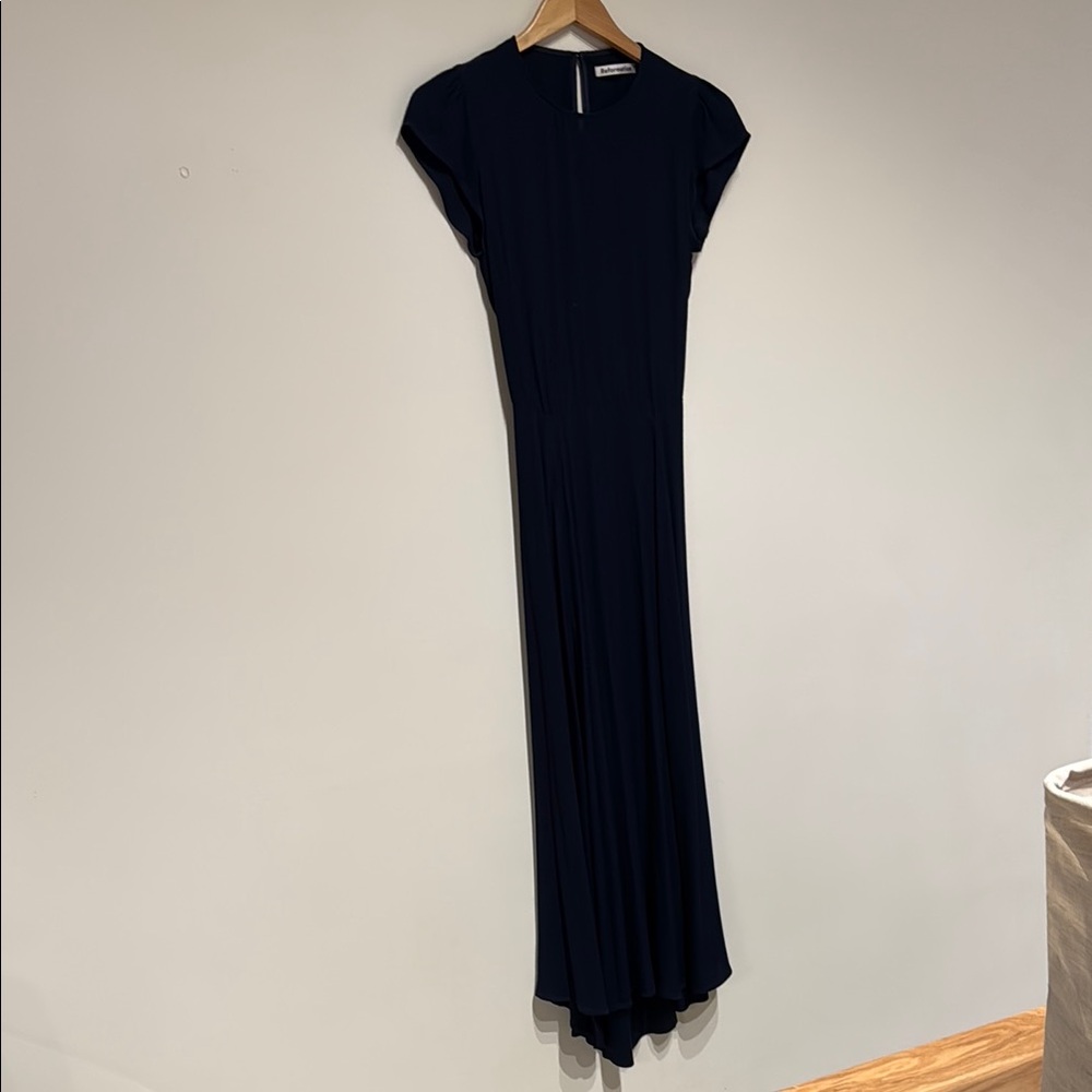Reformation Navy Blue Cap Sleeve Gown
